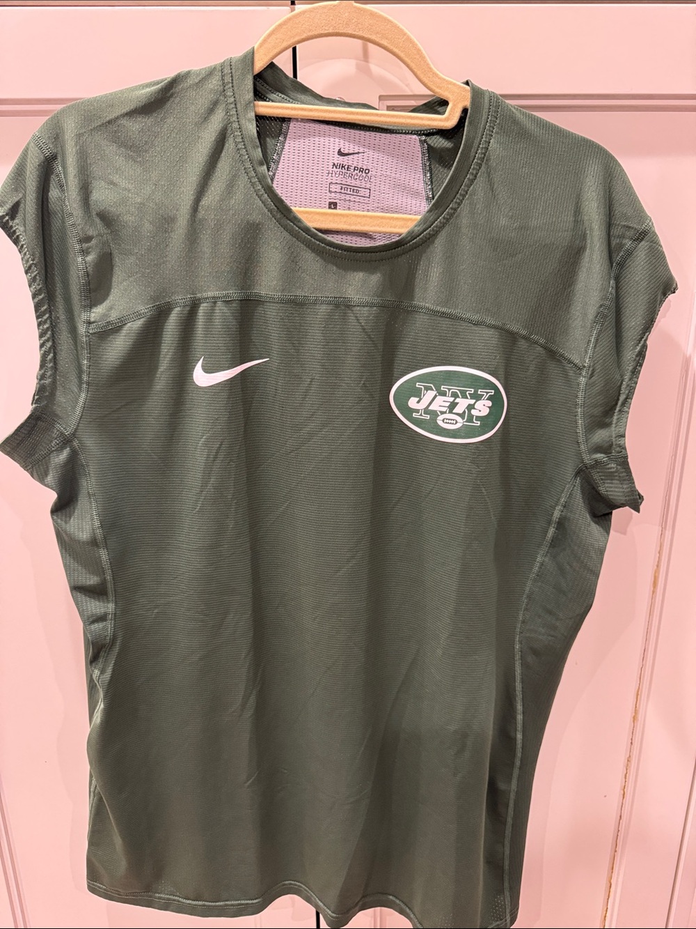 Nike Green Sleeveless Athletic Shirt with White Logos